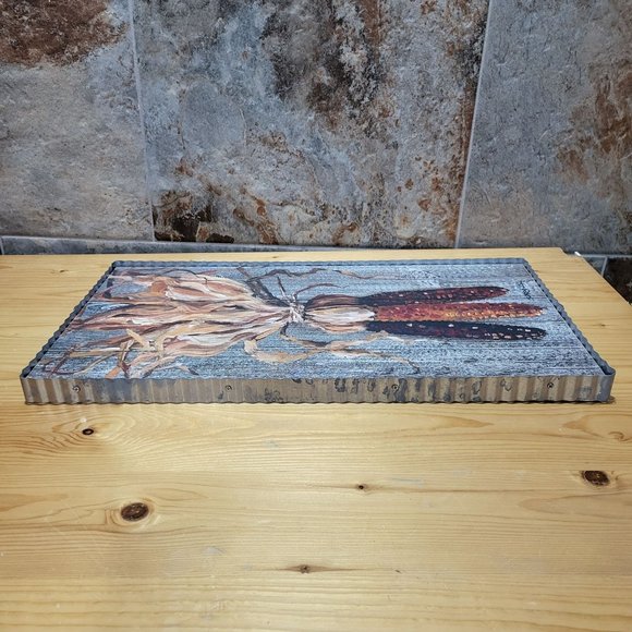 RTC Indian Corn Painting Corrugated Galvanized Iron Framed Signed Spradlin 2019 - Picture 13 of 15